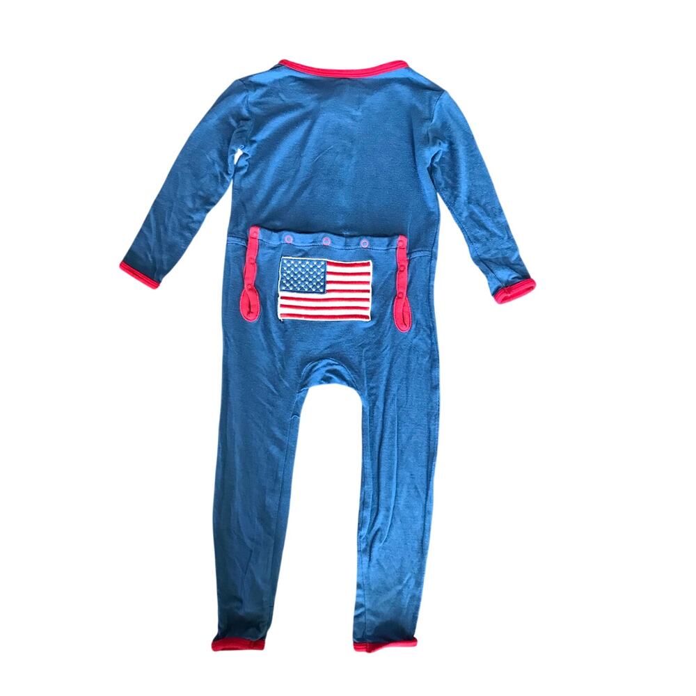 Kickee Pants Bamboo Flag Bum Flap Romper Size 18-24mo
